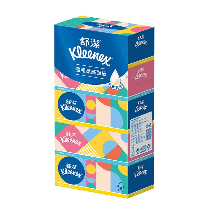 【舒潔】溫和柔感盒裝面紙180抽5盒