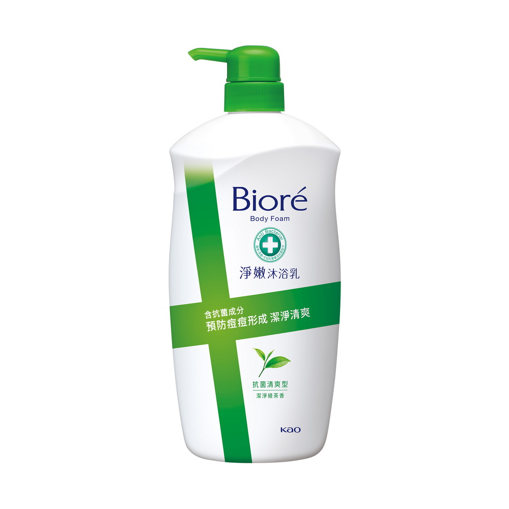 【Biore】淨嫩沐浴乳 抗菌清爽型 潔淨綠茶香 1000g