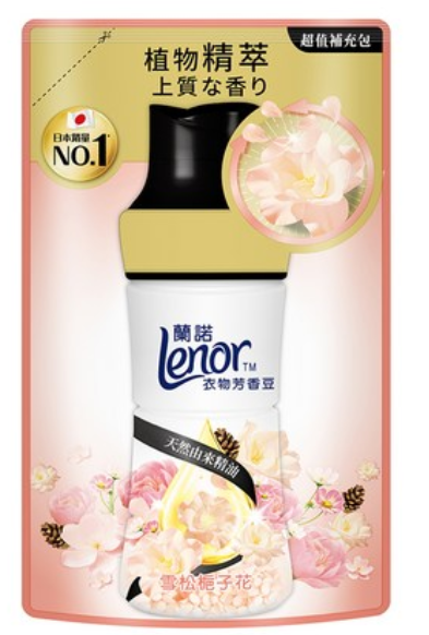 【Lenor 蘭諾】衣物抗菌芳香豆 雪松梔子花 440ml補充包
