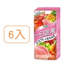 【波蜜】一日蔬果100%水蜜桃蘋果綜合蔬果汁160ml 6入1組